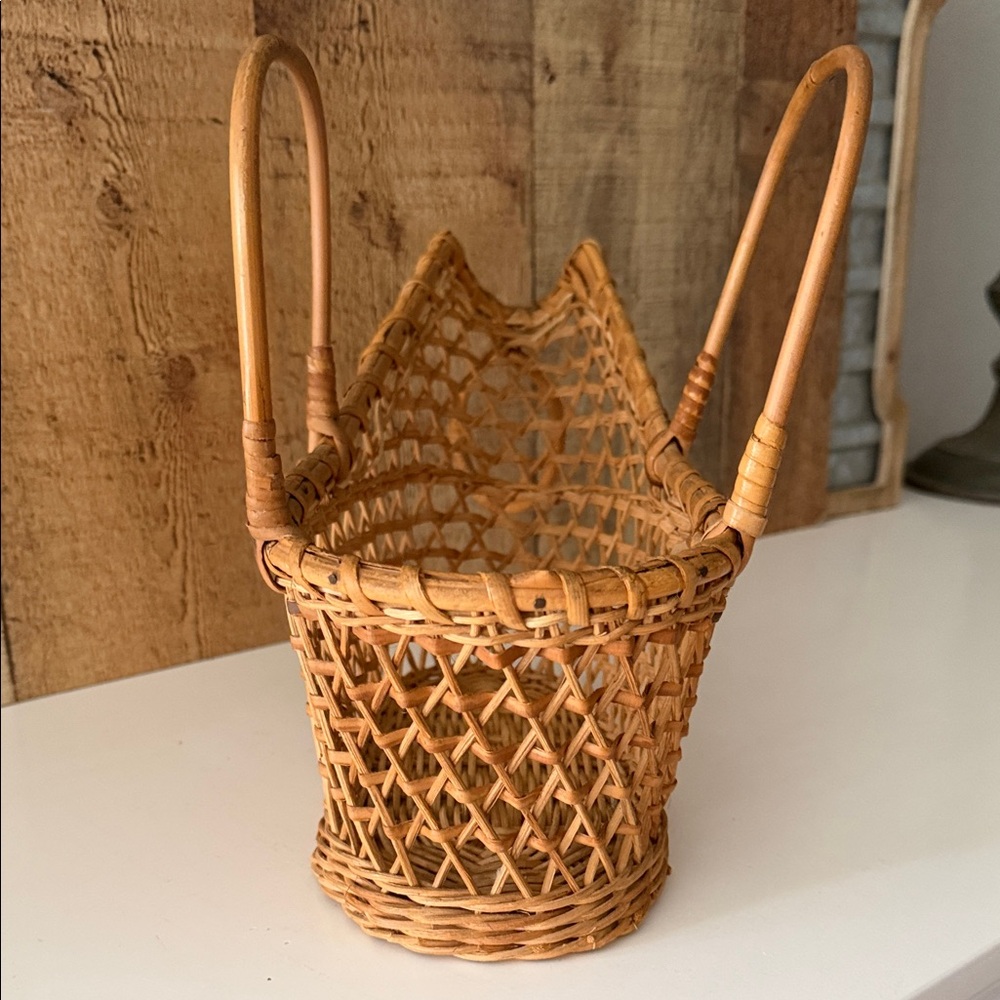 Vintage Wicker Wine Bottle Holder Caddy - Picture 5 of 7